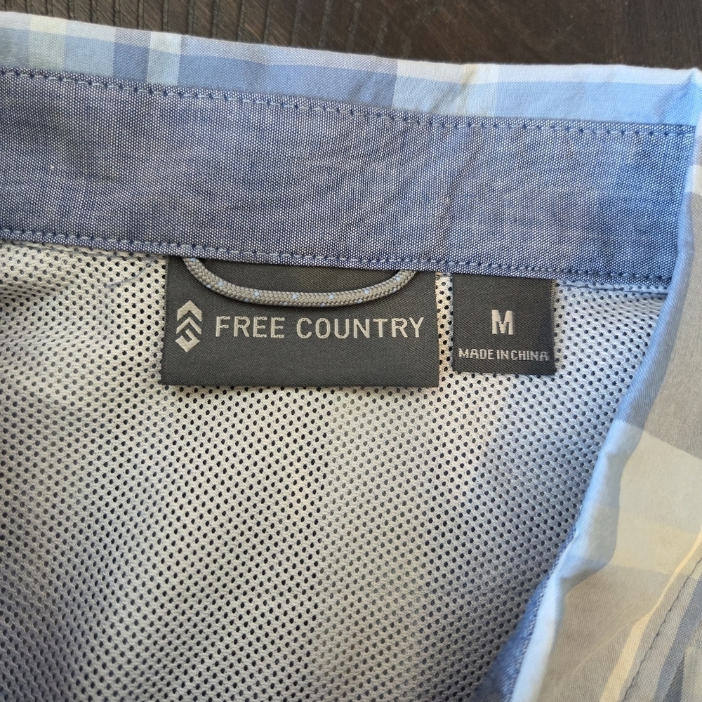 Men's Free Country Blue Plaid Short Sleeve Button-Down Shirt, Medium New Outdoor - Picture 5 of 10